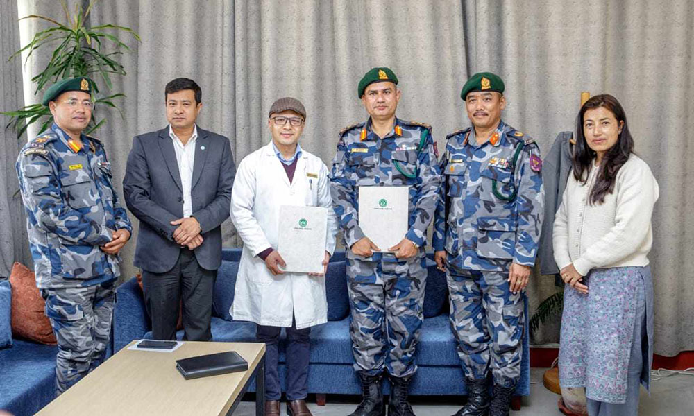 धुलिखेल अस्पताल र एपिएफबीच उपचार छुटसम्बन्धी सम्झौता