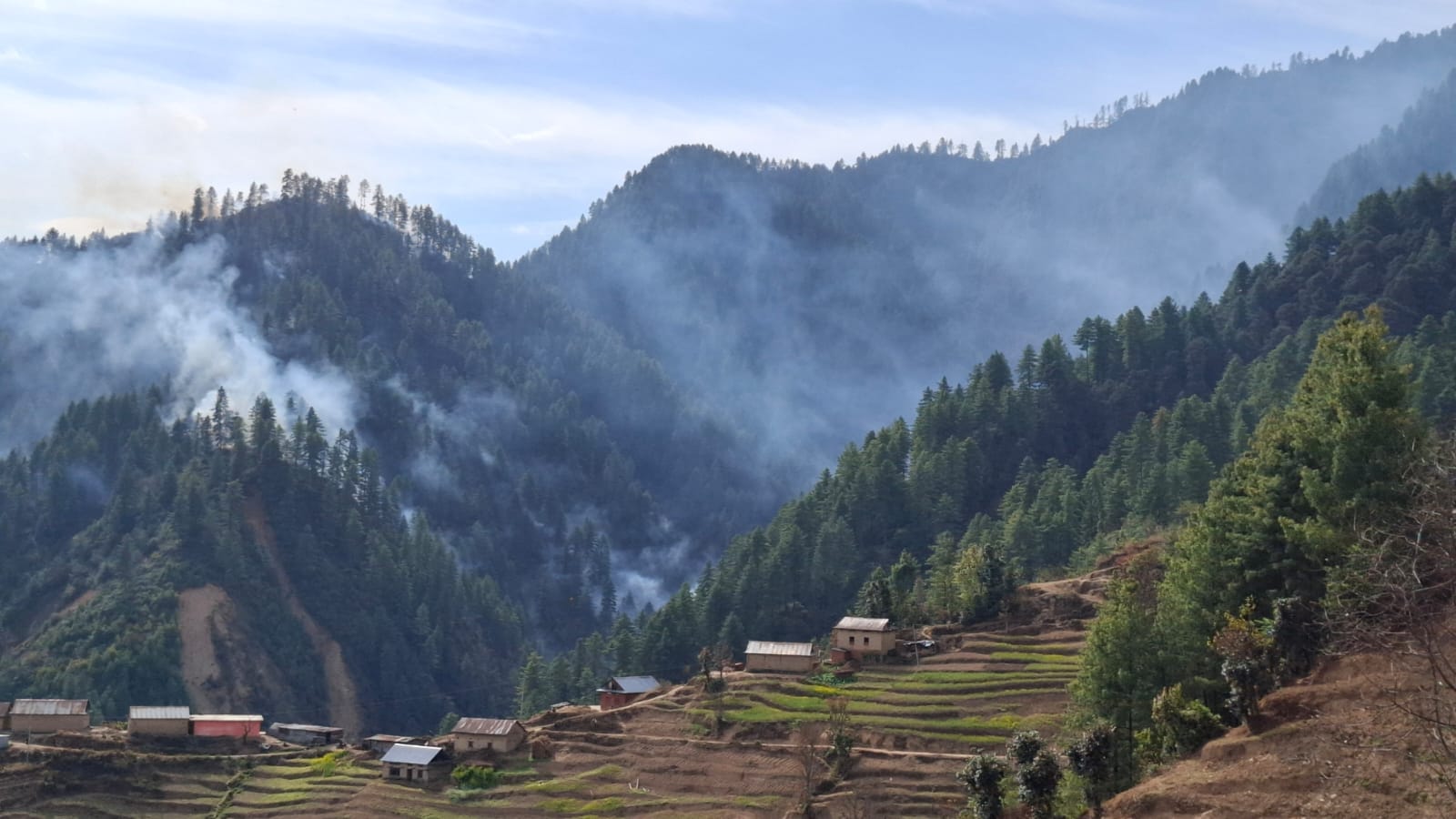 बेथानचोकको गोरखनाथ सामुदायिक वनमा आगलागी तस्बिरहरु