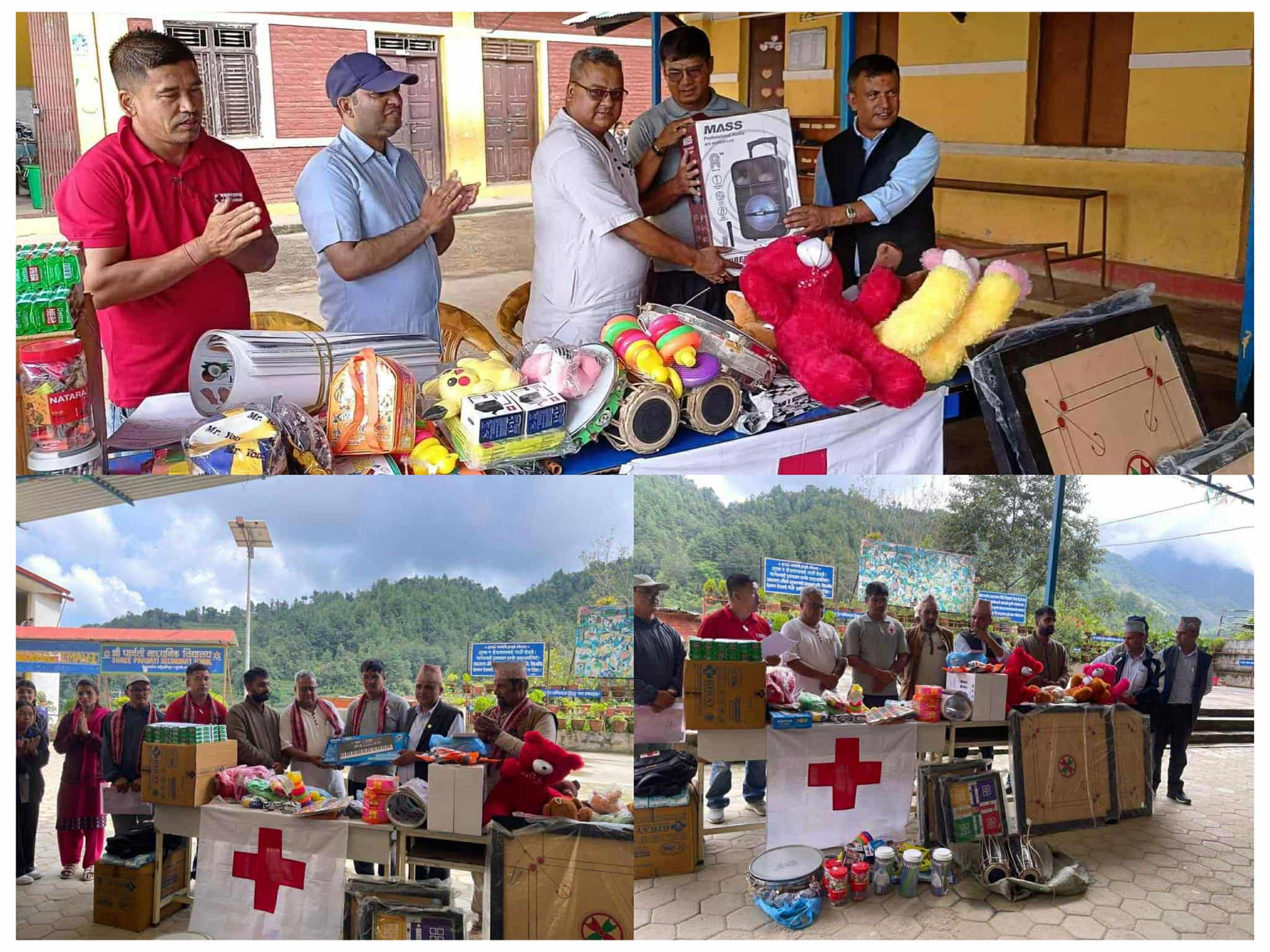 रेडक्रस  काभ्रेको सहयोगमा बेथानचोक गाउपालिकाको पार्वती माबि र सरस्वती माबिमा स्टेशनरी तथा बालमैत्री शैक्षिक सामाग्री