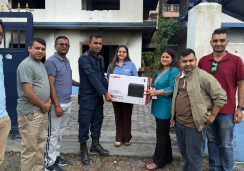 इलाका प्रहरीलाई क्यान काभ्रेद्वारा प्रिन्टर सहयोग