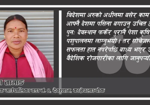 सफल किसानको परिचय बनाउँदै सुनिता तामाङ