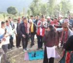 भूकम्पपछि विद्यालय पुनर्निर्माण गरेका गुणराजलाई मिल्चेमा भव्य स्वागत