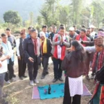 भूकम्पपछि विद्यालय पुनर्निर्माण गरेका गुणराजलाई मिल्चेमा भव्य स्वागत