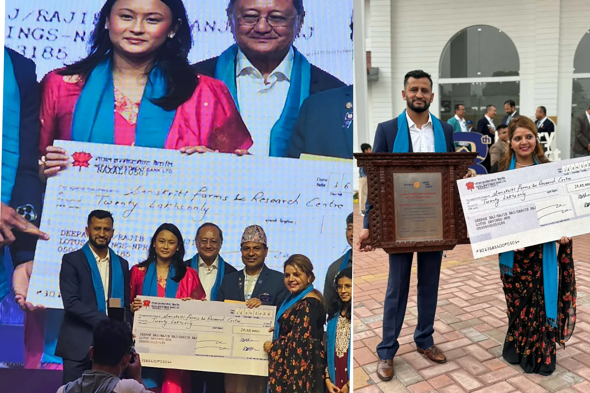 संस्कृति फार्म एण्ड रिसर्च सेन्टरलाई गोपाल–कमला राजभण्डारी रोटरी अवार्ड
