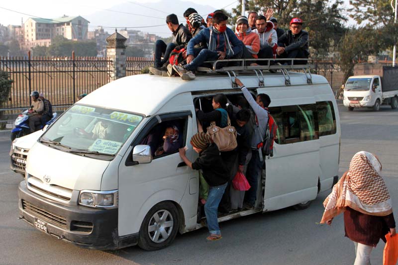 packed micro bus old bus park