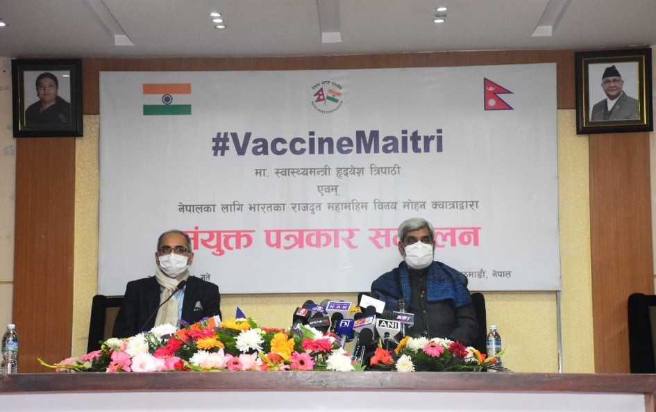 भारतले १० लाख डोज भ्याक्सिन नेपाललाई उपलब्ध गराउने