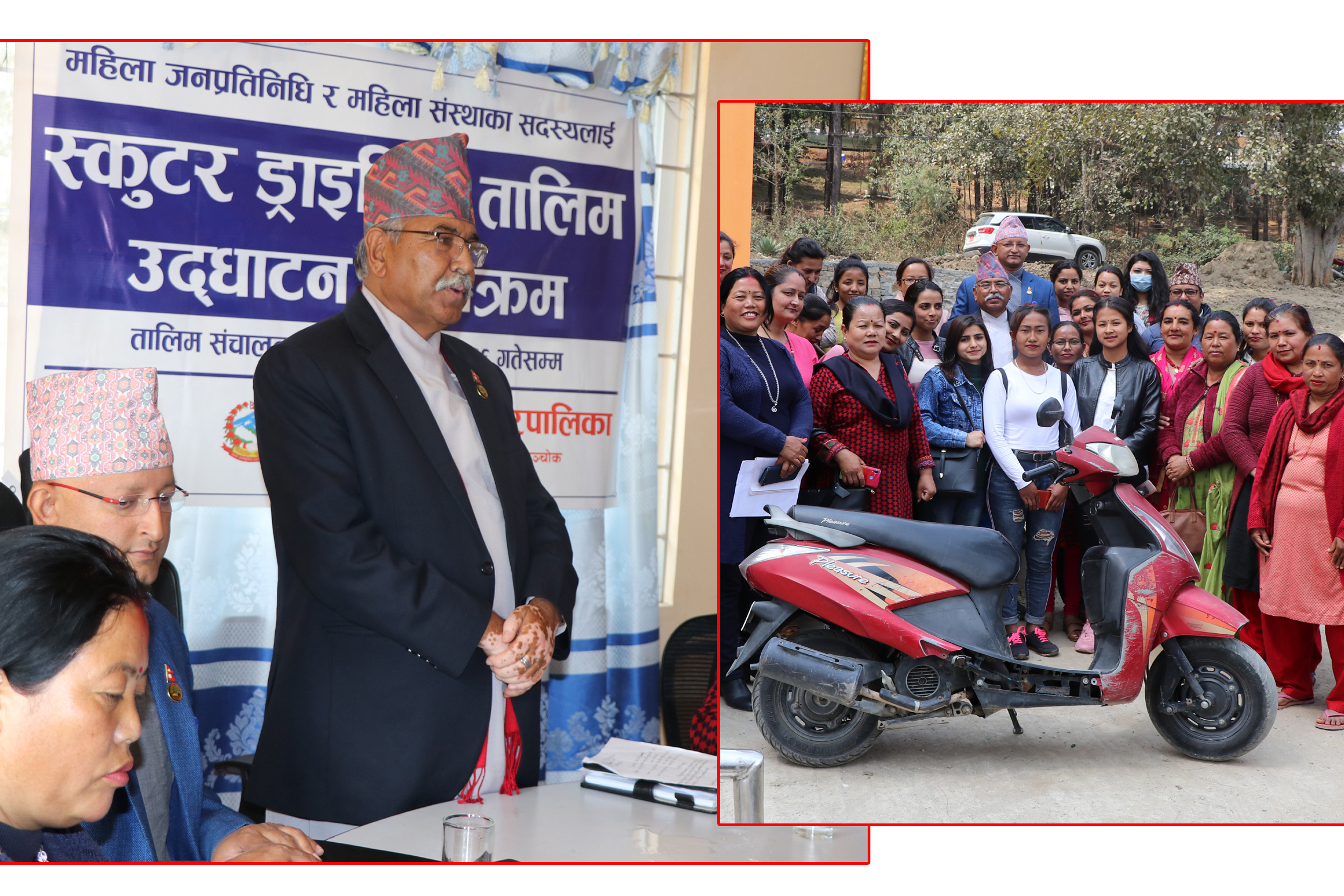 नमोबुद्धमा महिलालाई निःशुल्क स्कुटर ड्राइभिङ तालिम