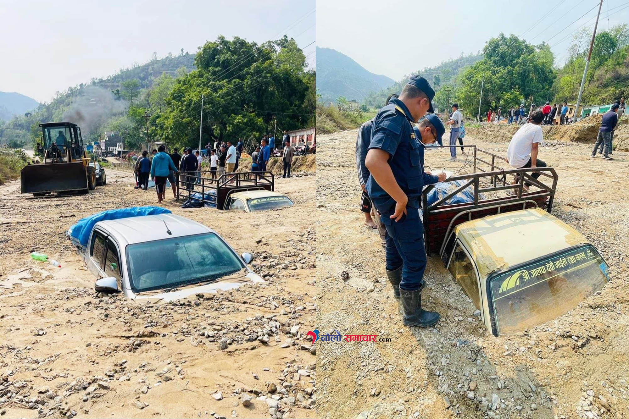 खडेरी पछिको वर्षाले रोशीमा क्षति, केहि गाडी पुरिए, चिउरिबासमा घर बगायो, अन्नबालीमा क्षति