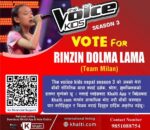 काभ्रेकी रिन्जिन ‘द भ्वाइस किड्स’ सिजन ३ को फाइनलमा, विजेता बनाउन ‘अभियान’