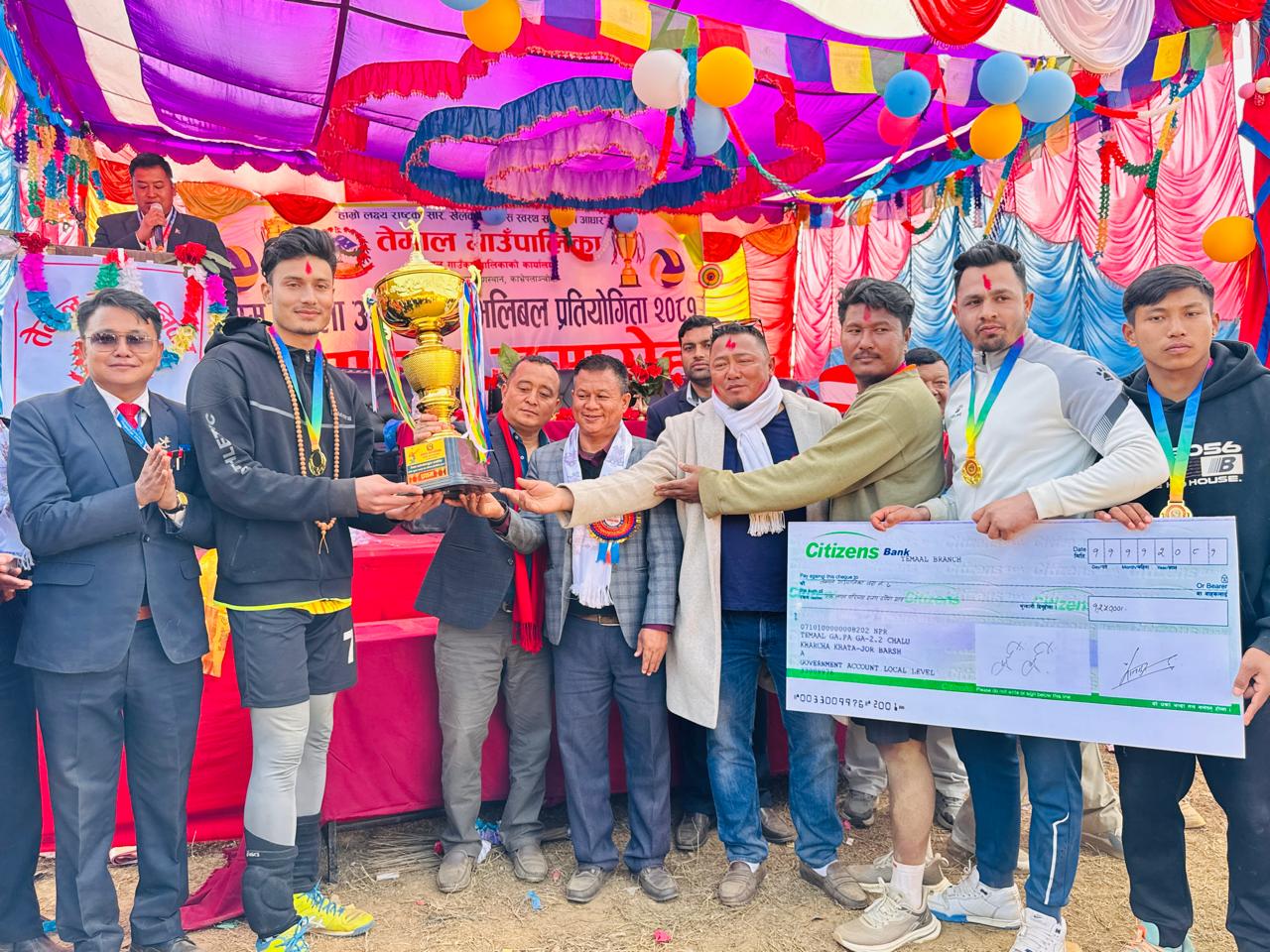 तेमालमा ‘खुल्ला अध्यक्ष कप भलिबल प्रतियोगिता’ को उपाधी वडा नं ७ लाई