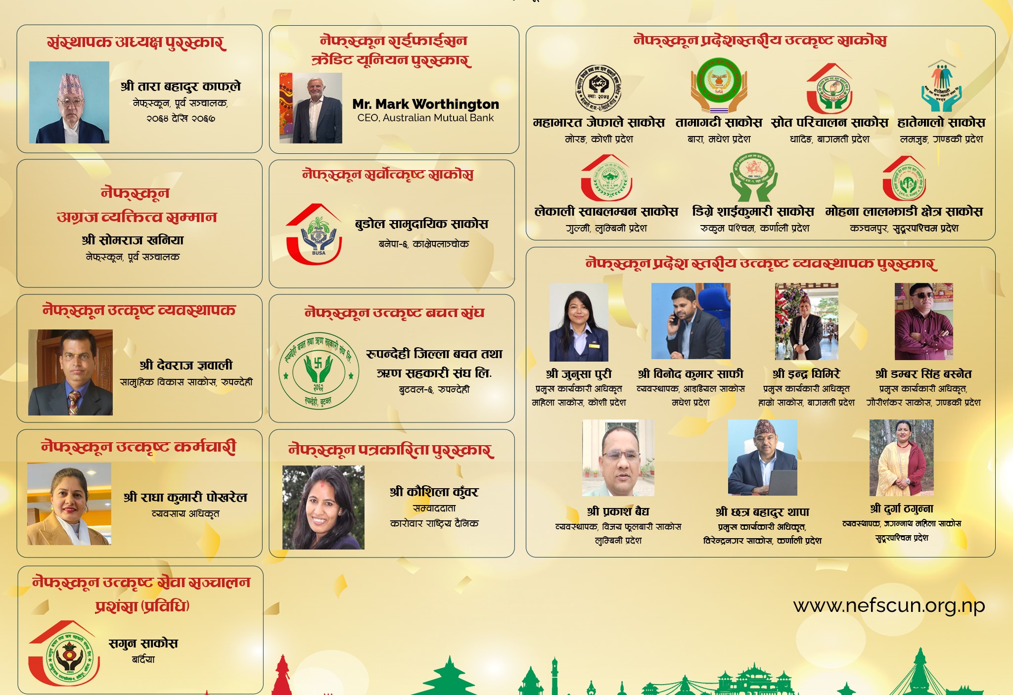 नेफ्स्कून स्थापना दिवसमा विभिन्न व्यक्ति र संस्था सम्मानित
