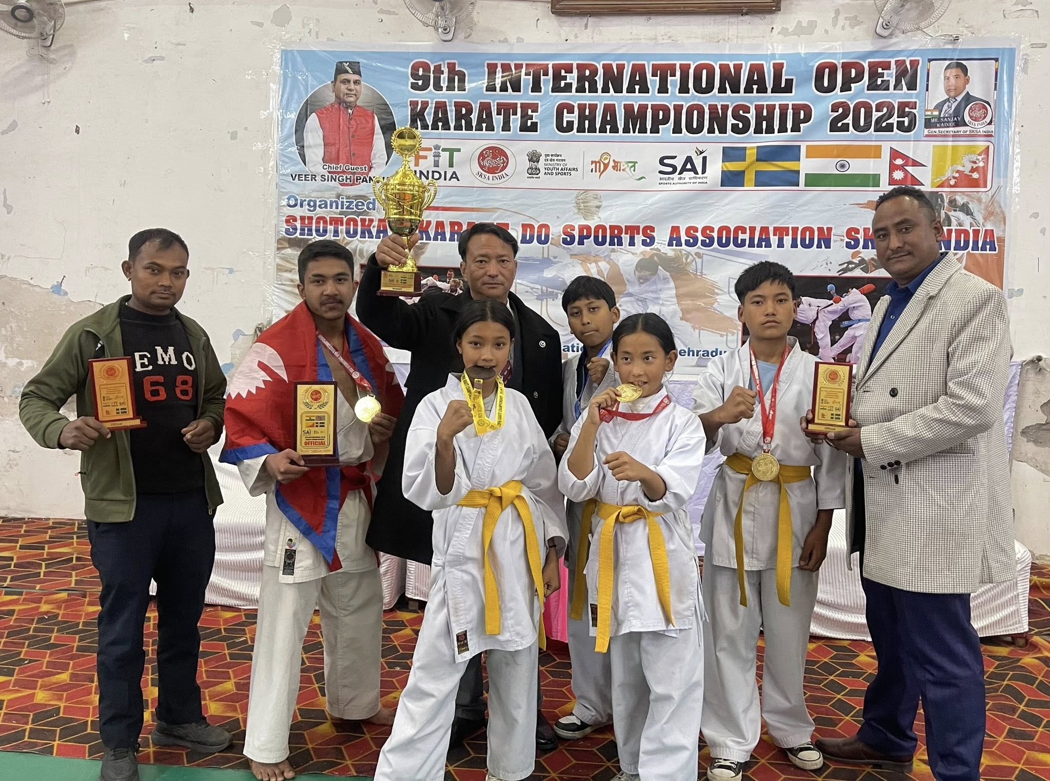 भारतमा भएको कराँते प्रतियागितामा नेपाली टोलीलाई ३ स्वर्णसहित ५ पदक