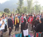 भूकम्पपछि विद्यालय पुनर्निर्माण गरेका गुणराजलाई मिल्चेमा भव्य स्वागत