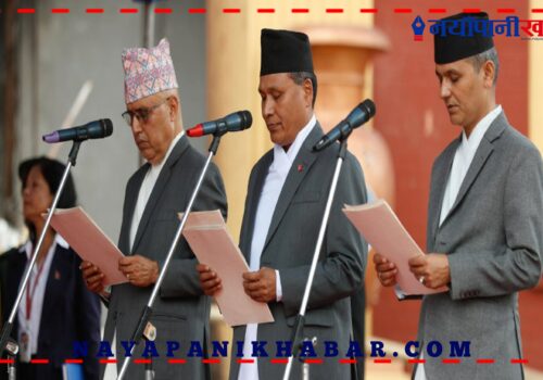 नवनियुक्त तीन मन्त्रीहरूद्वारा शपथ, पदभार ग्रहणअघि अस्पताल पुगे कुलमान