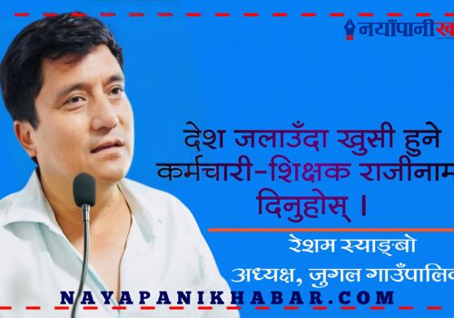 देश जलाउँदा खुसी हुने कर्मचारी–शिक्षक राजीनामा दिनुहोस् : अध्यक्ष स्याङ्बो