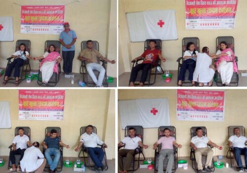 निजामती सेवा दिवसमा धादिङका २६ जनाले गरे रक्तदान
