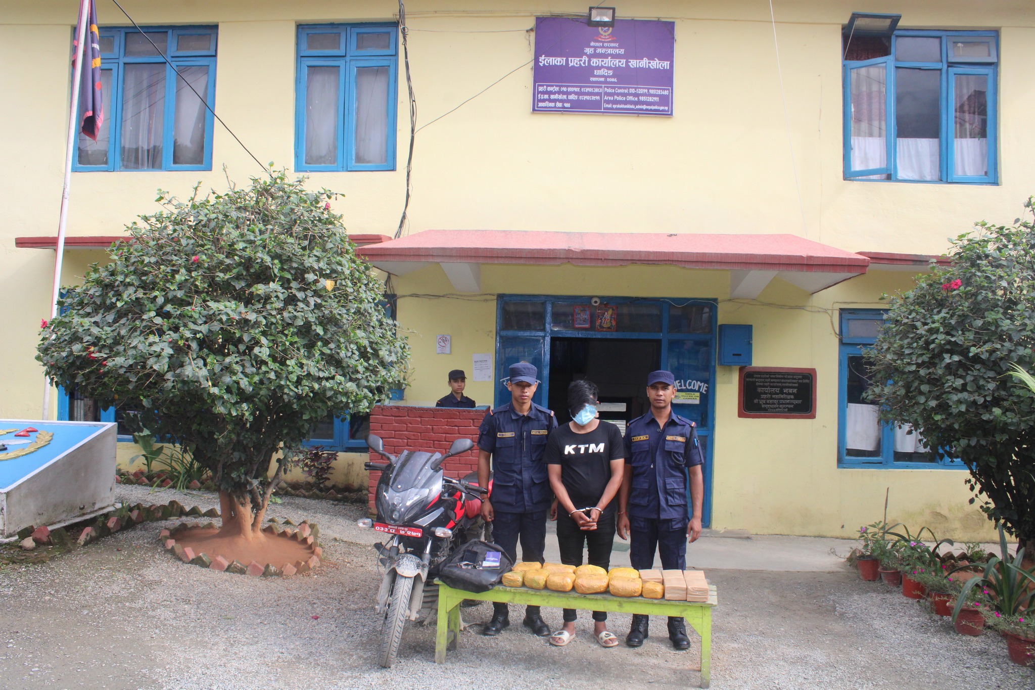 १३ किलो गाँजाको धुलो सहित थाक्रेका एक युवा पक्राउ