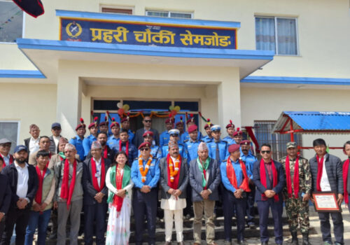 नेत्रावती डबजोङ गाउँपालिका–३ सेमजोङमा प्रहरी चौकी भवन उद्धघाटन