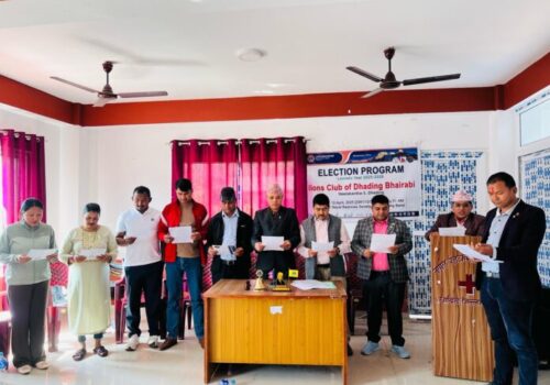 लाईन्स क्लब अफ धादिङ भैरबीकाे अध्यक्षमा बद्री अधिकारी