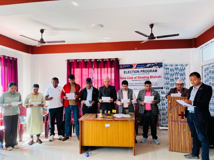 लाईन्स क्लब अफ धादिङ भैरबीकाे अध्यक्षमा बद्री अधिकारी