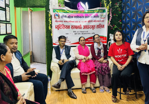 नीलकण्ठ–१३ का गृहिणी महिलाहरुलाई लक्षित गर्दै ब्युटिसियन तालिम सञ्चालन