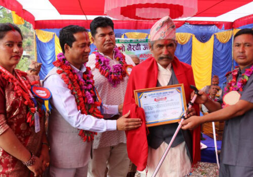 मौरीडाँडामा आमा समूहको भवन उद्घाटन, जेष्ठ नागरिक तथा अपाङ्गता भएकाहरूलाई सम्मान