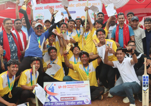 जिल्लास्तरीय अन्डर नाइन्टीन क्रिकेट प्रतियागीताको उपाधी नीलकण्ठ नगरपालिकाले जित्यो
