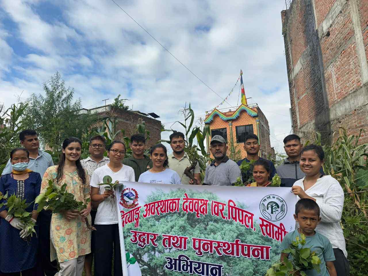 डिभिजन वन कार्यालय धादिङद्धारा देववृक्ष उद्धार तथा पुनःस्थापना अभियान सुरु