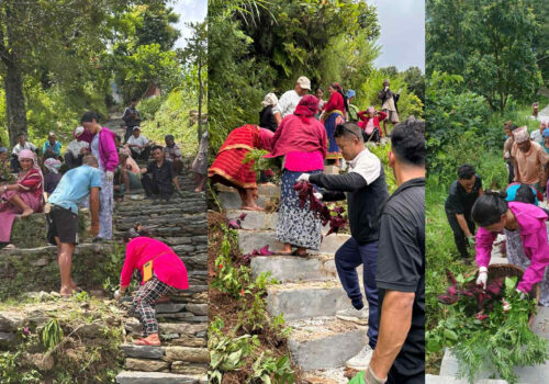 गंगाजमुना–३ मा सरसफाइ तथा फुल रोप्ने कार्यक्रम