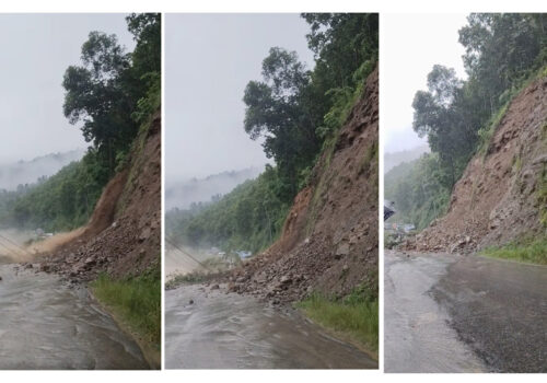 धादिङको जहरेमा पहिरो, दुईतर्फी सडक अवरुद्ध