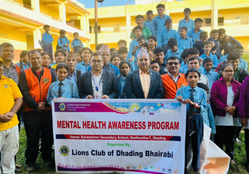लायन्स क्लव अफ धादिङ भैरवीद्धारा कर्णेश्वमा माविमा मानसिक स्वास्थ्य सम्बन्धी सचेतना