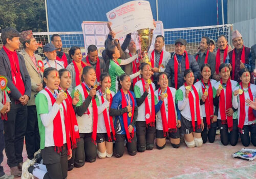 बागमती प्रदेश स्तरिय  मनोज स्मृति कप महिला भलिबलको उपाधी धादिङलाई