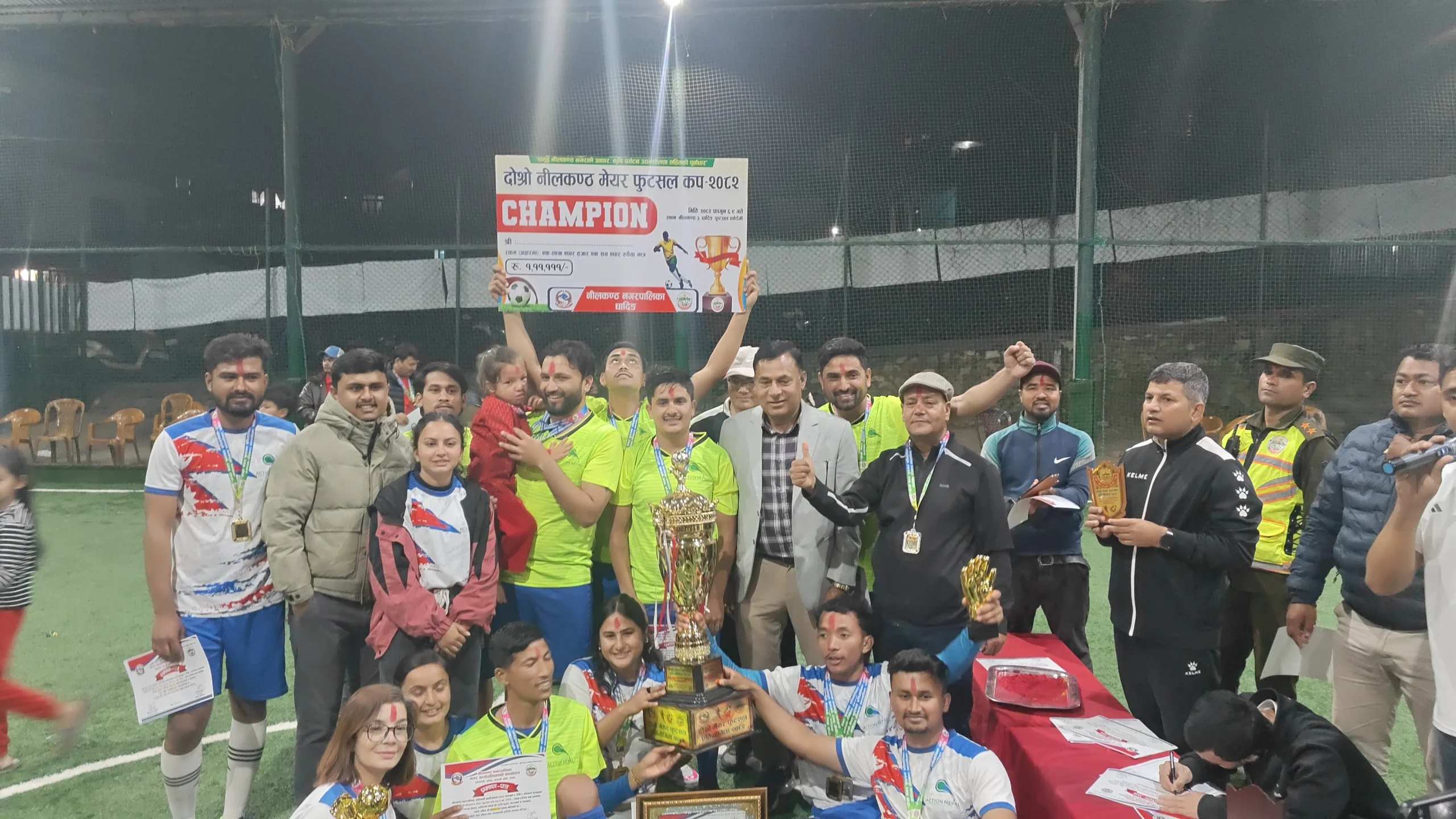दोस्रो मेयर कप फुटसल प्रतियोगिताको उपाधि एक्सन नेपाललाई