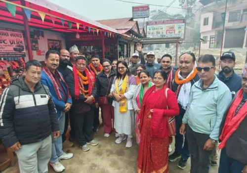 धादिङ–२ मा एमाले उम्मेदवार धनबहादुर घलेको साङकोषमा घरदैलो अभियान