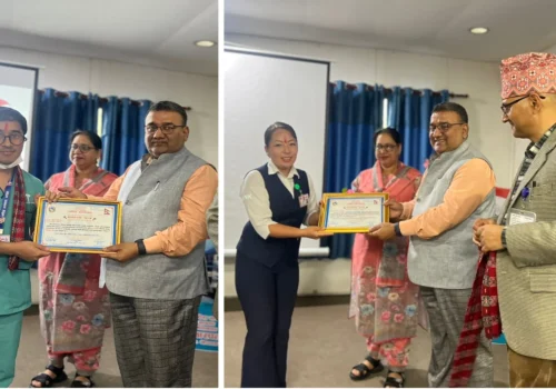 धादिङ अस्पतालमा ११ जना स्वास्थ्यकर्मी सम्मानित