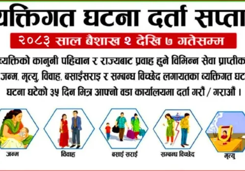 व्यक्तिगत घटना दर्ता सप्ताह सुरु हुँदै