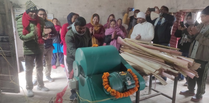 कैलालीमा खेर गइरहेका केराका थामबाट रेसा उत्पादन