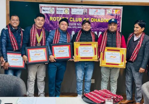 रोटरी क्लव अफ धादिङद्वारा रोटरियनलाई सम्मान