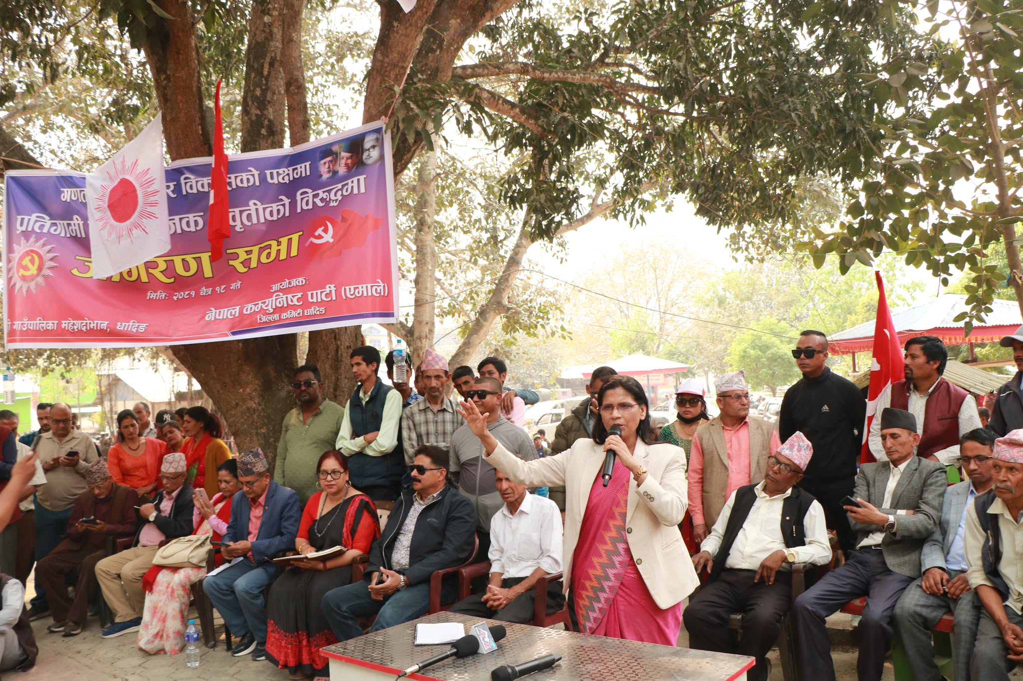 धादिङमा एमालेको जागरण सभा: राजतन्त्र नफर्कने नेताहरुको दावी