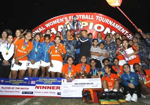 राष्ट्रिय महिला फुटबलको उपाधि एपीएफले जित्यो