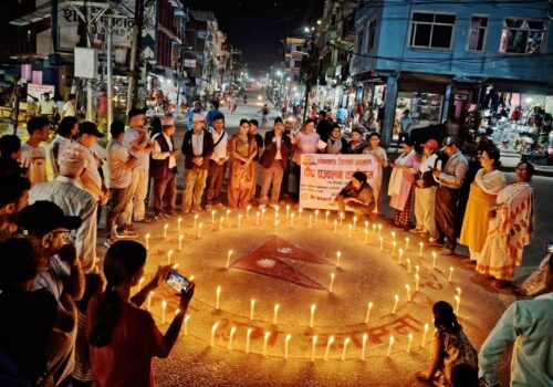 लोकतन्त्र दिवसको अवसरमा धादिङबेसीमा दीप प्रज्वलन