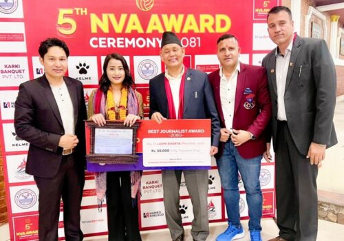 मेरो खेलकी सह-सम्पादक लक्ष्मी शाक्यलाई उत्कृष्ट पत्रकार अवार्ड