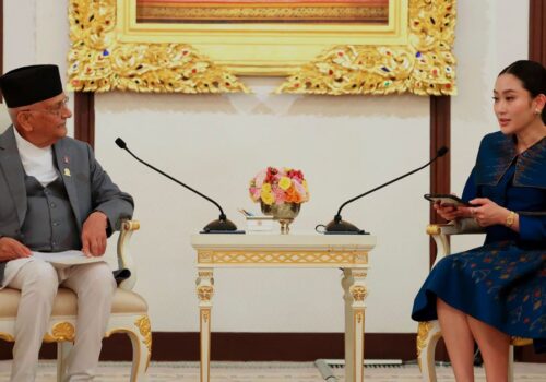 प्रधानमन्त्री ओली र थाइल्यान्डका प्रधानमन्त्री शिनावात्राबीच भेटवार्ता