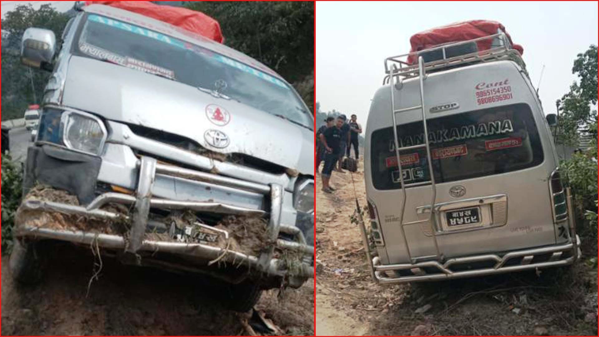 धादिङमा माइक्रोबस दुर्घटना हुँदा ४ जना घाइते