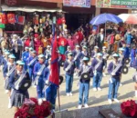 किन्डर वर्ल्डका विद्यार्थीद्वारा परेड, सलामी र खुकुरी नृत्य प्रदर्शन