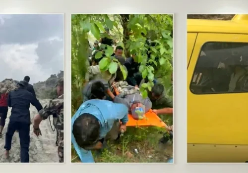 धादिङको रुवीभ्यालीमा भीरबाट साइकल यात्री खस्दा गम्भीर घाइते 